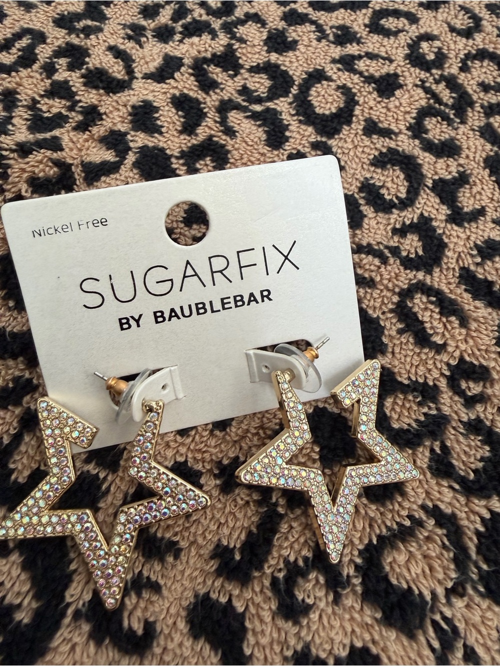 BaubleBar Star Outline Rhinestone Drop Earrings in Iridescent